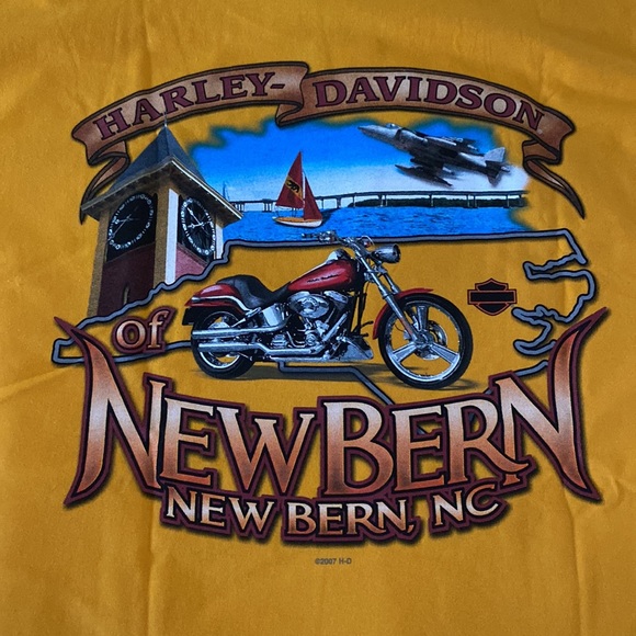 Harley-Davidson tee shirt Mens Large Yellow - Picture 7 of 8